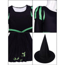 Film Wicked Elphaba Witch Cosplay Costume Black Dress Gloves Hat - AwwwCos