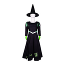 Film Wicked Elphaba Witch Cosplay Costume Black Dress Gloves Hat - AwwwCos