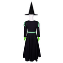 Film Wicked Elphaba Witch Cosplay Costume Black Dress Gloves Hat - AwwwCos