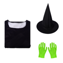 Film Wicked Elphaba Witch Cosplay Costume Black Dress Gloves Hat - AwwwCos