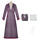 Film Wicked Elphaba Cosplay Costume Women Purple Trench White Dress - AwwwCos