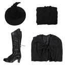 Film Wicked Elphaba Cosplay Witch Costume Dress Cloak Boots Hat - AwwwCos