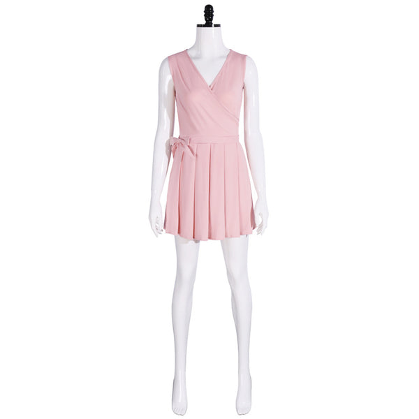 Film Wicked Glinda Cosplay Costume Pink Sleeveless Dress