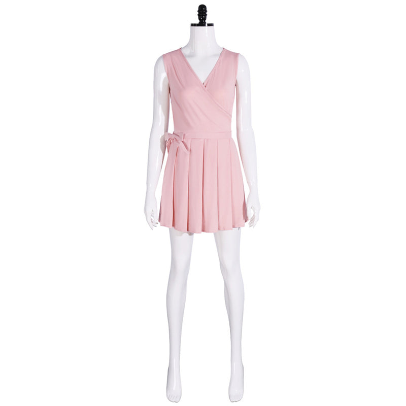 Film Wicked Glinda Cosplay Costume Pink Sleeveless Dress