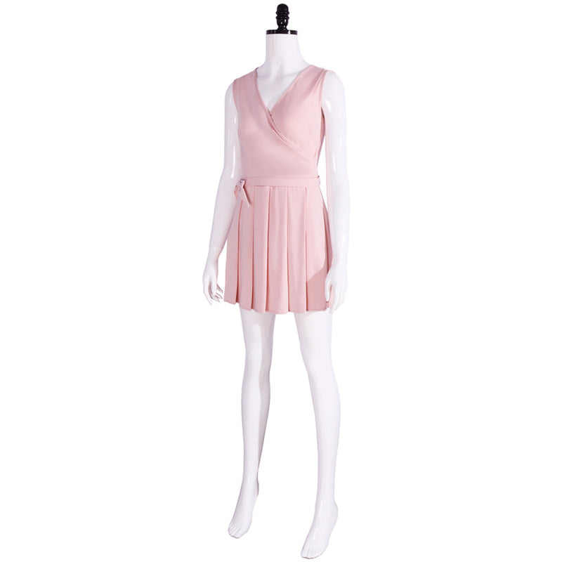 Film Wicked Glinda Cosplay Costume Pink Sleeveless Dress