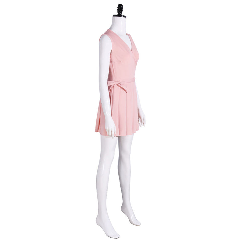 Film Wicked Glinda Cosplay Costume Pink Sleeveless Dress