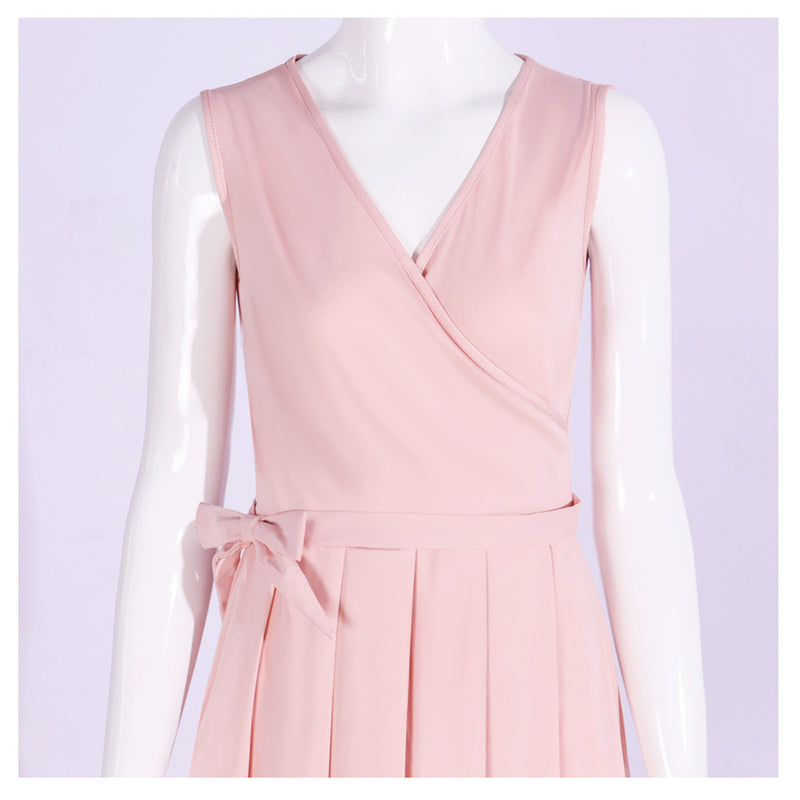 Film Wicked Glinda Cosplay Costume Pink Sleeveless Dress
