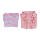 Film Wicked Glinda Cosplay Costume Pink Striped Dress Shirt