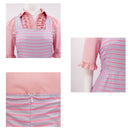 Film Wicked Glinda Cosplay Costume Pink Striped Dress Shirt