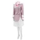 Film Wicked Glinda Cosplay Costume Pink Striped Uniform