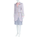 Film Wicked Glinda Cosplay Costume Purple Striped Uniform - AwwwCos