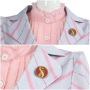 Film Wicked Glinda Cosplay Costume Purple Striped Uniform - AwwwCos