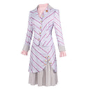 Film Wicked Glinda Cosplay Costume Purple Striped Women Uniform - AwwwCos