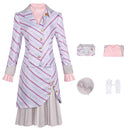 Film Wicked Glinda Cosplay Costume Purple Striped Women Uniform - AwwwCos