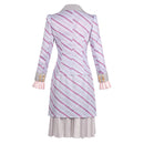 Film Wicked Glinda Cosplay Costume Purple Striped Women Uniform - AwwwCos
