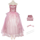 Film Wicked Glinda Cosplay Costume Sequin Corset Pink Organza Dress - AwwwCos