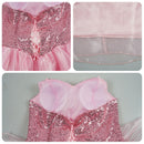 Film Wicked Glinda Cosplay Costume Sequin Corset Pink Organza Dress - AwwwCos
