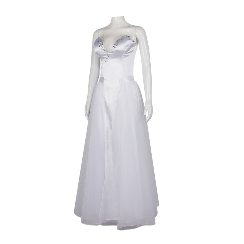 Film Wicked Glinda Cosplay Costume Sexy White Sweetheart Dress - AwwwCos