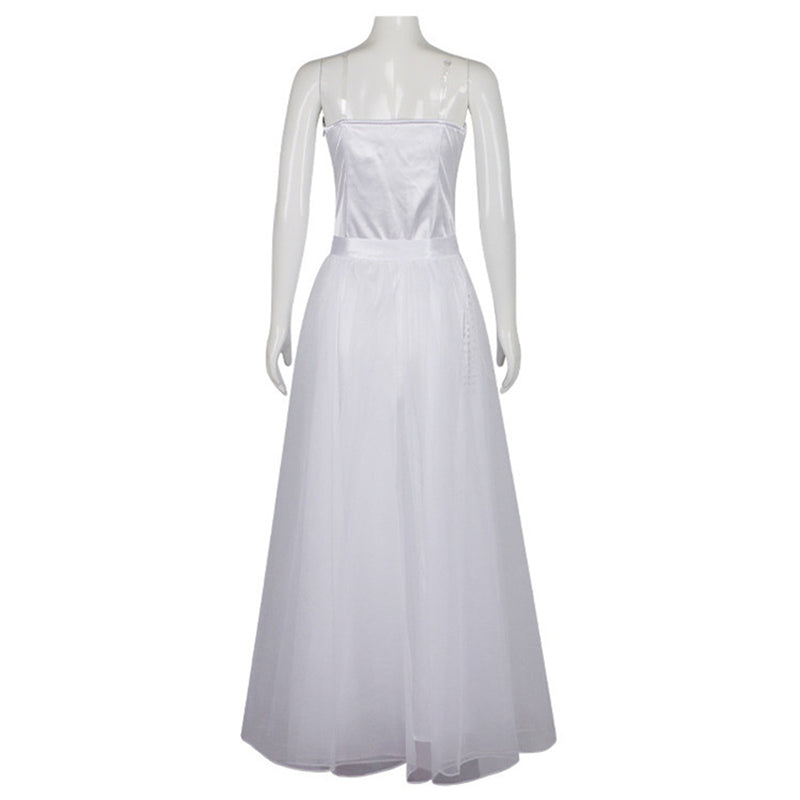 Film Wicked Glinda Cosplay Costume Sexy White Sweetheart Dress - AwwwCos