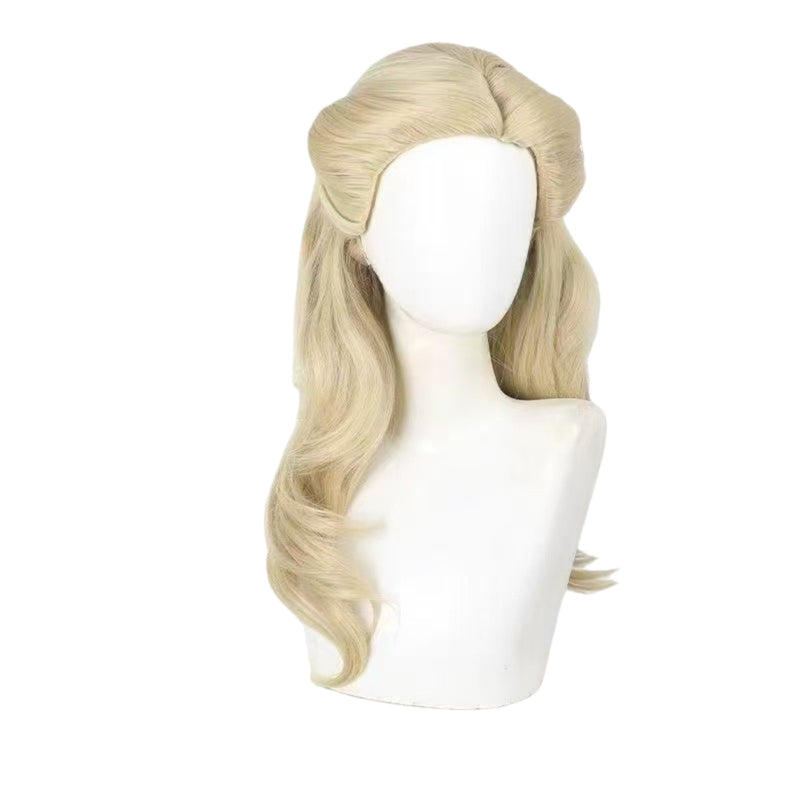 Female Film Wicked Glinda Cosplay Wig Curly Hair Flaxen Hairpieces - AwwwCos