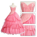 Film Wicked Glinda Glynda Cosplay Costume Pink Sequin Ruffles Dress - AwwwCos