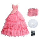 Film Wicked Glinda Glynda Cosplay Costume Pink Sequin Ruffles Dress - AwwwCos