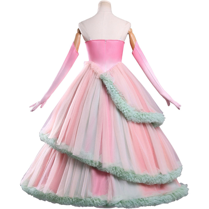 Film Wicked Glinda Glynda Cosplay Costume Spaghetti Strap Ball Gown Crinoline - AwwwCos