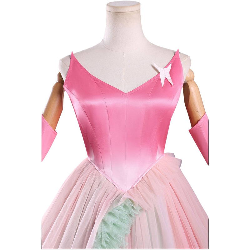 Film Wicked Glinda Glynda Cosplay Costume Spaghetti Strap Ball Gown Crinoline - AwwwCos