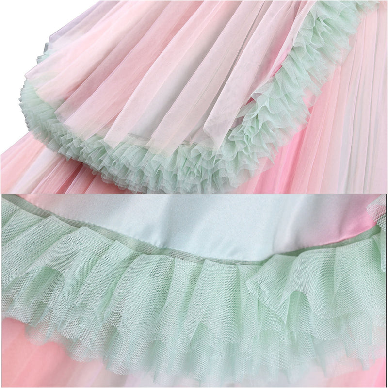 Film Wicked Glinda Glynda Cosplay Costume Spaghetti Strap Ball Gown Crinoline - AwwwCos