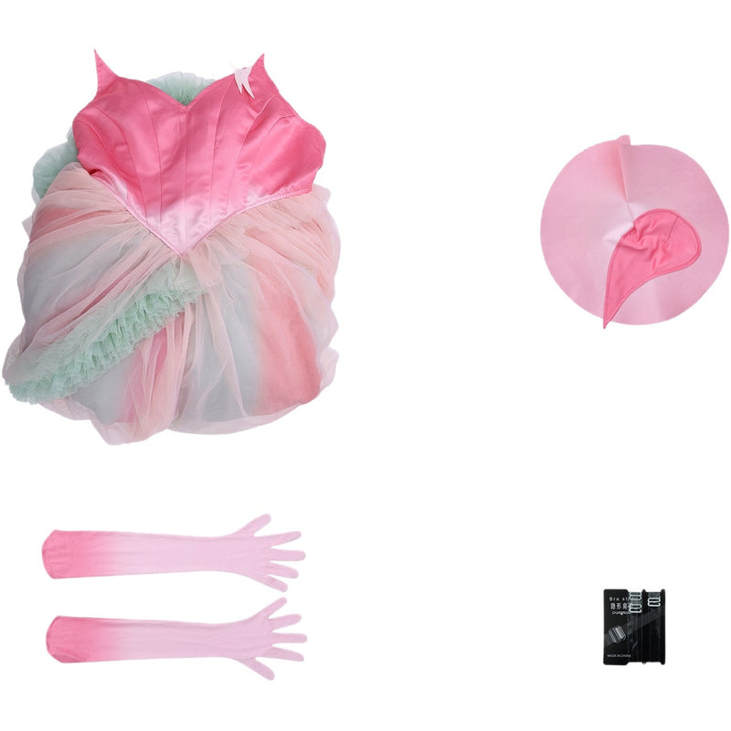 Film Wicked Glinda Glynda Cosplay Costume Spaghetti Strap Ball Gown Crinoline - AwwwCos