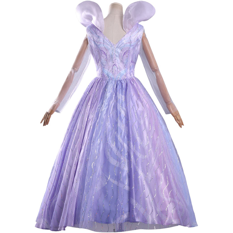Film Wicked Glinda Glynda Cosplay Costume Stand Collar Purple Dress Crinoline - AwwwCos