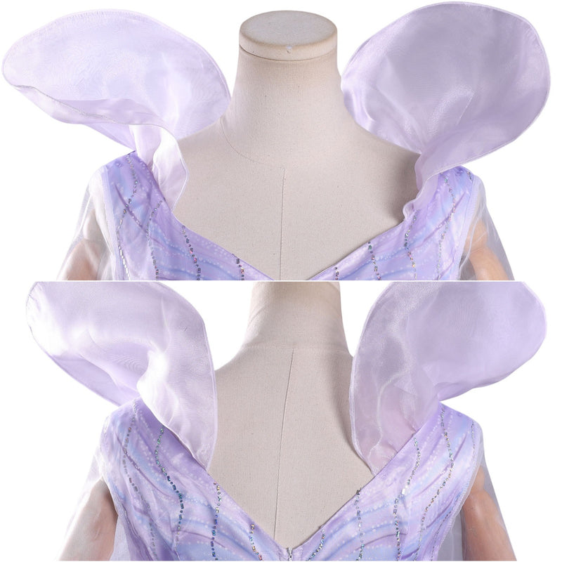 Film Wicked Glinda Glynda Cosplay Costume Stand Collar Purple Dress Crinoline - AwwwCos
