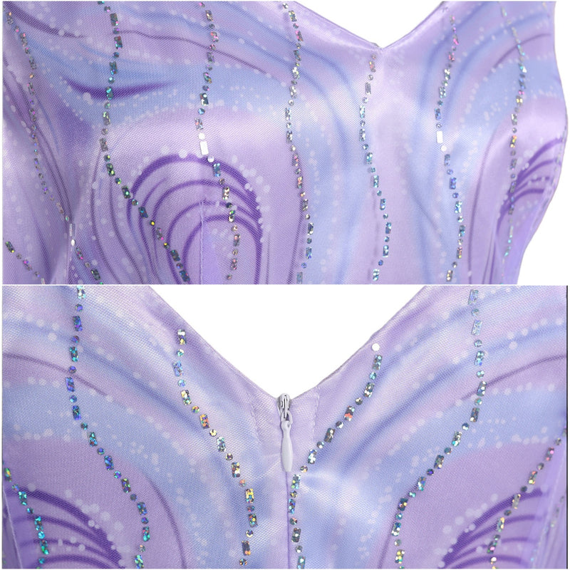 Film Wicked Glinda Glynda Cosplay Costume Stand Collar Purple Dress Crinoline - AwwwCos