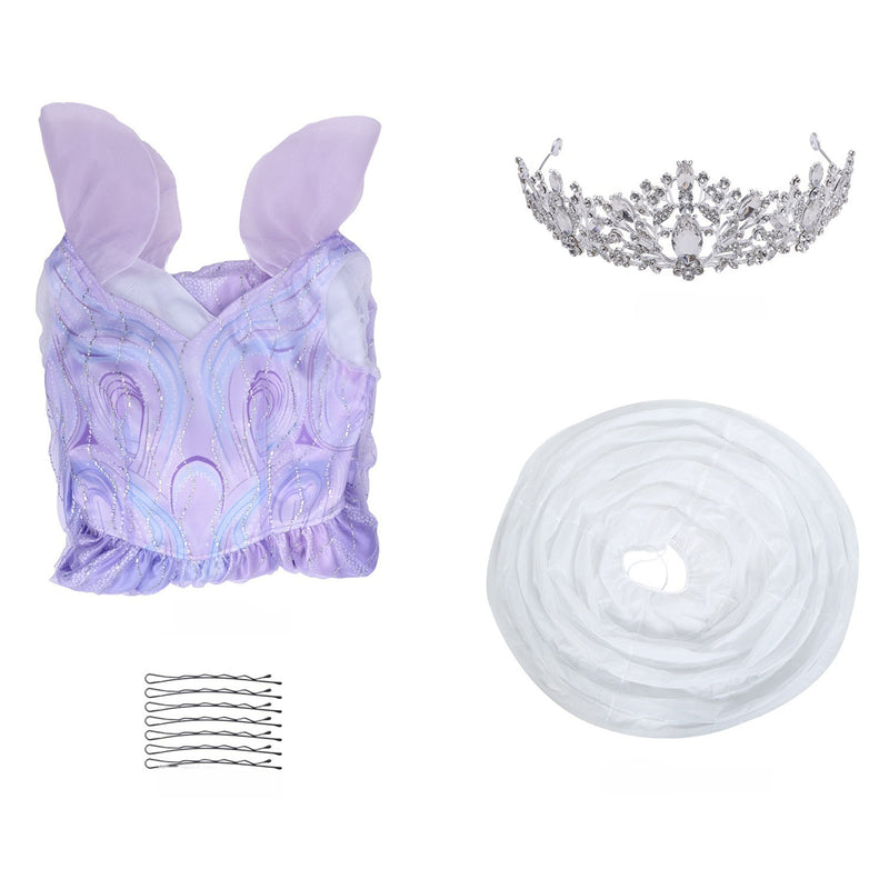 Film Wicked Glinda Glynda Cosplay Costume Stand Collar Purple Dress Crinoline - AwwwCos