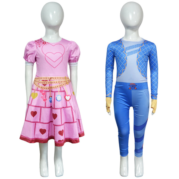 Film Descendants: The Rise of Red Pink Blue Cosplay Costume Jumpsuit