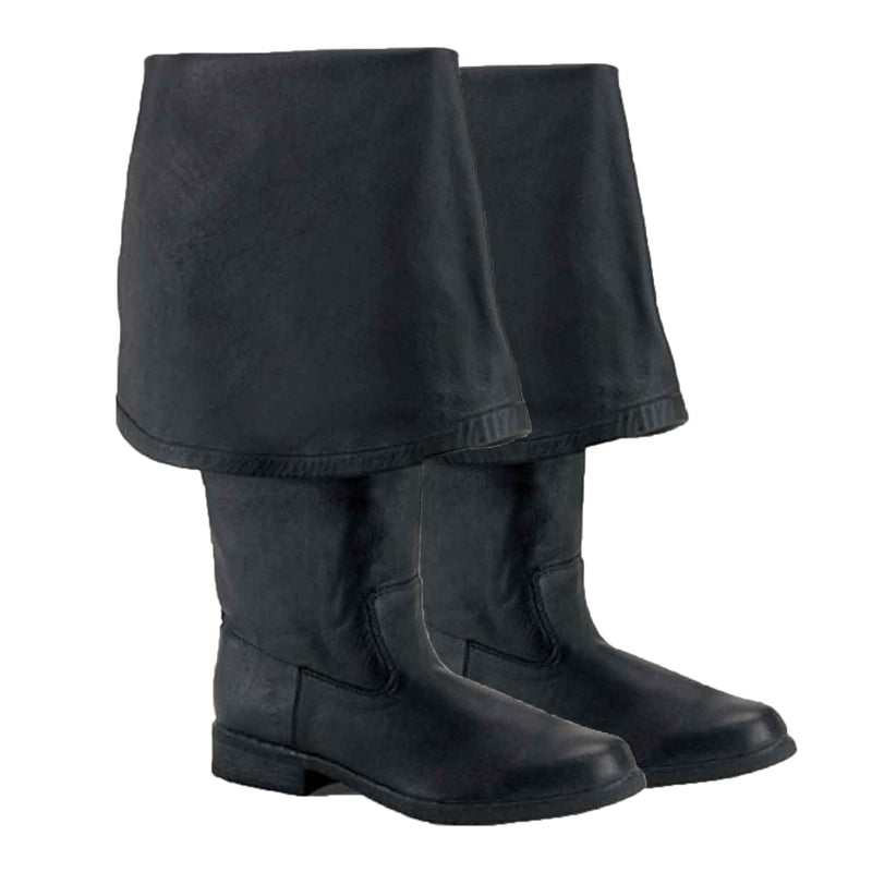 Flat Jazz Medieval Pirate Cosplay Shoes Pull On Mid Calf Knight Boots