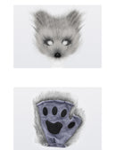 Fox Mask Gloves Cosplay Costume Furry Simulation Halloween Beast Tail Set