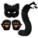 Fox Mask Gloves Cosplay Costume Furry Simulation Halloween Beast Tail Set