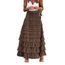 French Style Women Elegant Solid Color High Waist Mesh Cake Skirt - AwwwCos