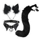 Gothic Punk Style Fox Ear Headband Cosplay Costume Halloween Collar fox Tail Cute Set