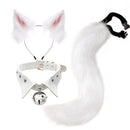 Gothic Punk Style Fox Ear Headband Cosplay Costume Halloween Collar fox Tail Cute Set