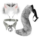 Gothic Punk Style Fox Ear Headband Cosplay Costume Halloween Collar fox Tail Cute Set