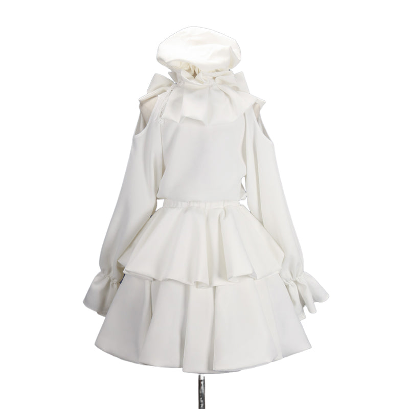 Game Alien Stage Sua Cosplay Costume White Ruffles Dress - AwwwCos
