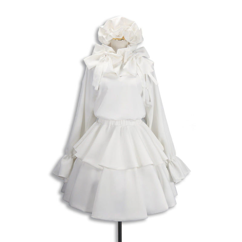 Game Alien Stage Sua Cosplay Costume White Ruffles Dress - AwwwCos