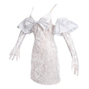 Anime Alien Stage Sua Cosplay Costume White Velvet Tight Dress Gloves - AwwwCos