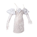 Anime Alien Stage Sua Cosplay Costume White Velvet Tight Dress Gloves - AwwwCos