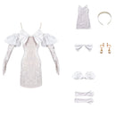 Anime Alien Stage Sua Cosplay Costume White Velvet Tight Dress Gloves - AwwwCos