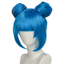 Game Arcane:League of Legends Jinx Cosplay Blue Wig With Circle Buns - AwwwCos