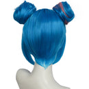 Game Arcane:League of Legends Jinx Cosplay Blue Wig With Circle Buns - AwwwCos