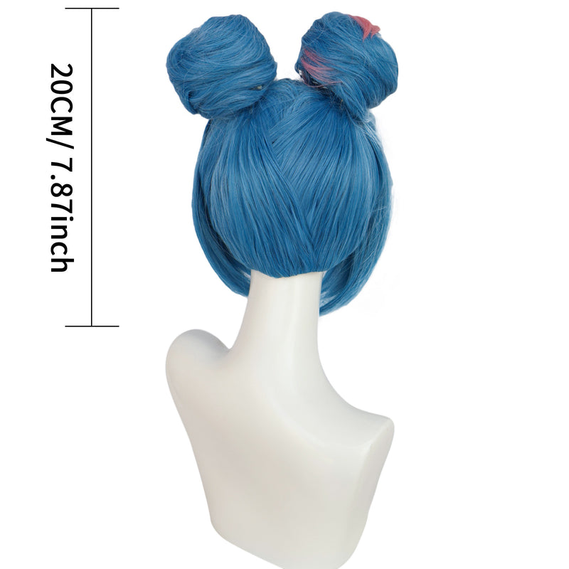 Game Arcane:League of Legends Jinx Cosplay Wig With Circle Buns - AwwwCos